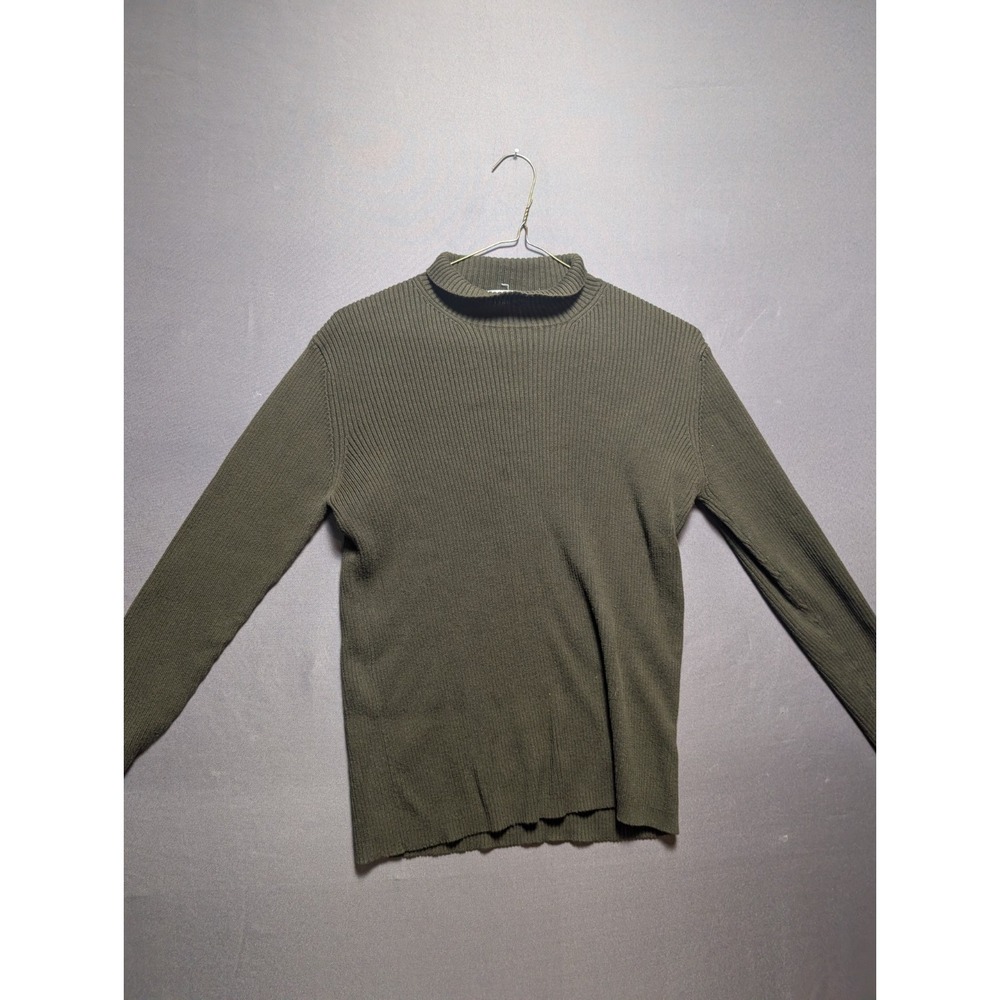 Vintage Pendleton Knockabouts Sweater Women Medium Olive Green Ribbed Turtleneck